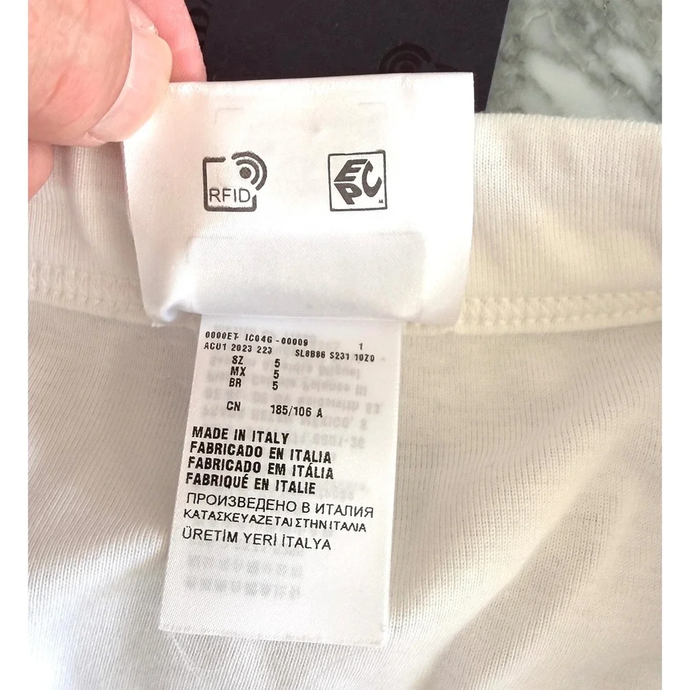 Prada Triangle white cotton drawstring briefs, SIZE 5 (Large)‎